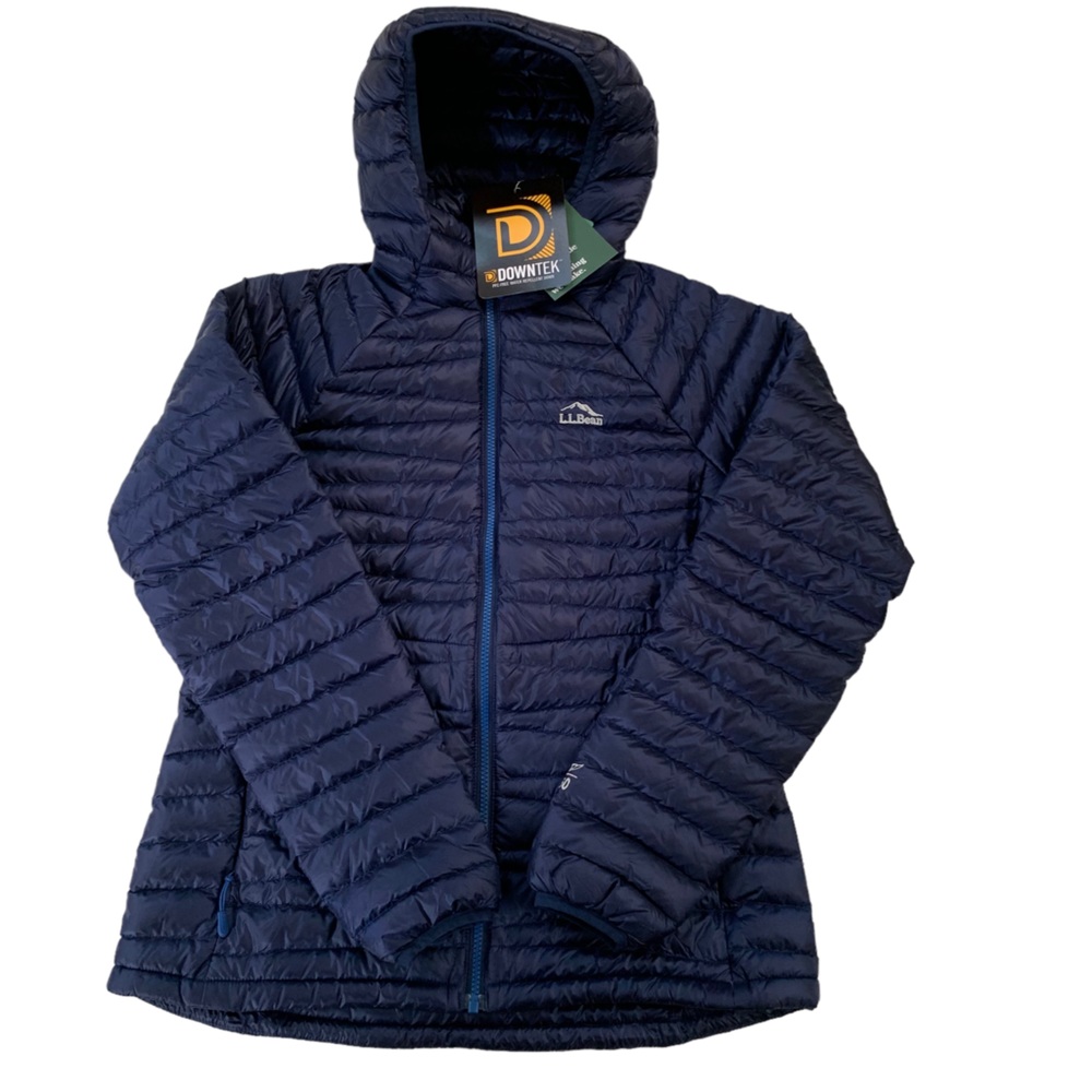 L.L. Bean Women's Ultralight 850 Down Packable Hooded Jacket Navy Size S NWT - Picture 6 of 16